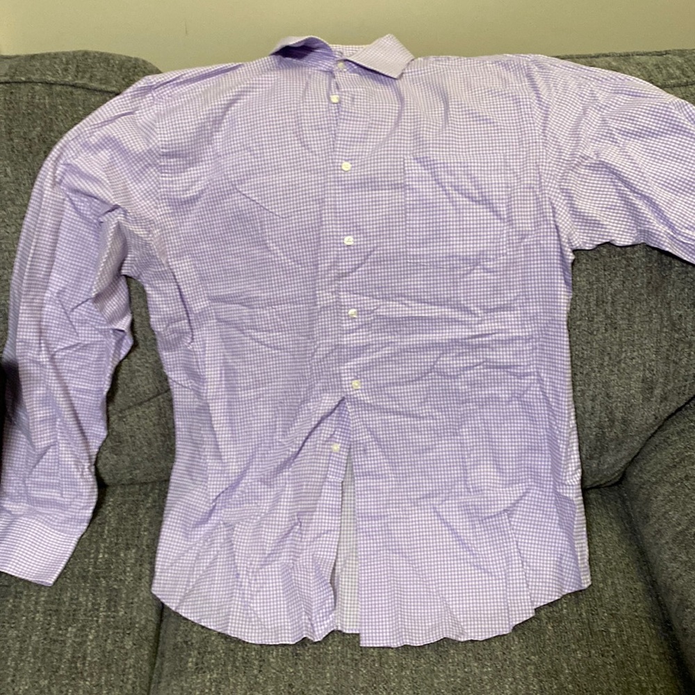 Like new purple & white checkered shirt